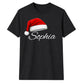 Personalised script name santa hat Christmas Unisex T-Shirt