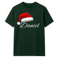 Personalised script name santa hat Christmas Unisex T-Shirt