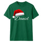 Personalised script name santa hat Christmas Unisex T-Shirt