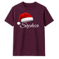 Personalised script name santa hat Christmas Unisex T-Shirt