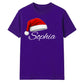 Personalised script name santa hat Christmas Unisex T-Shirt