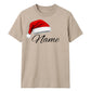 Personalised script name santa hat Christmas Unisex T-Shirt