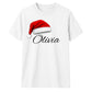 Personalised script name santa hat Christmas Unisex T-Shirt