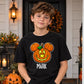 Personalised Name spooky pumpkin face Halloween Kids T-Shirt