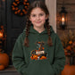 Personalised spooky tree initial name Halloween Kids Hoodie