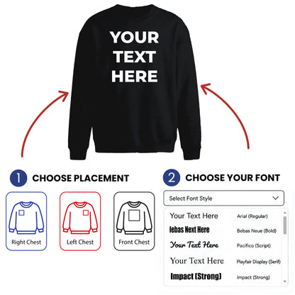 Personalised text fonts print trendy oversized sweatshirt