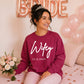Personalised Wedding Date Script Graphic Bride Unisex Sweatshirt
