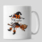 Personalised witch broomstick custom name Halloween Mug