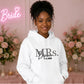 Personalized Mrs Marriage Date Print Bride Unisex Hoodie