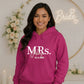 Personalized Mrs Marriage Date Print Bride Unisex Hoodie
