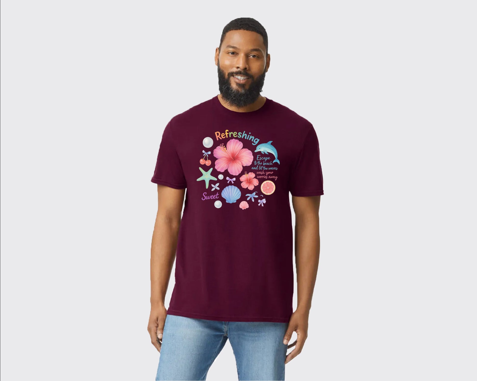 Refresh Sweet Summer Beach T-Shirt, Perfect Tee for Beach Days, Pool Parties & Chilling in Warm Weather 100% Ringspun Cotton M8439