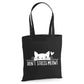 Playful don't stress meowt cat quote print cotton Tote Bag
