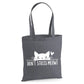 Playful don't stress meowt cat quote print cotton Tote Bag