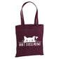 Playful don't stress meowt cat quote print cotton Tote Bag