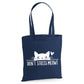 Playful don't stress meowt cat quote print cotton Tote Bag