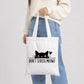 Playful don't stress meowt cat quote print cotton Tote Bag