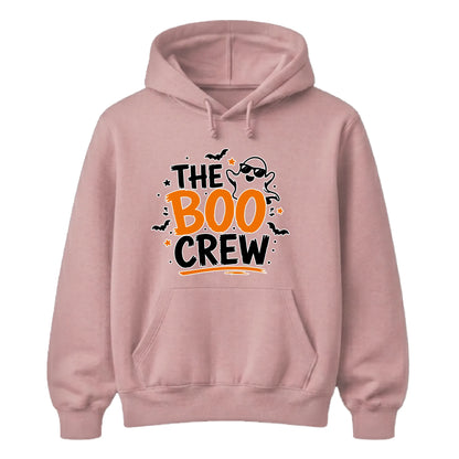 Playful ghost crew design spooky season Halloween hoodie
