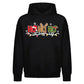 Playful Santa Antlers Ho Ho Ho Christmas Oversized Hoodie