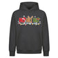 Playful Santa Antlers Ho Ho Ho Christmas Oversized Hoodie