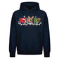 Playful Santa Antlers Ho Ho Ho Christmas Oversized Hoodie