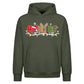 Playful Santa Antlers Ho Ho Ho Christmas Oversized Hoodie