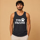 Playful Stay Pawsitive Dog Paw Print Slogan Men Tank Top