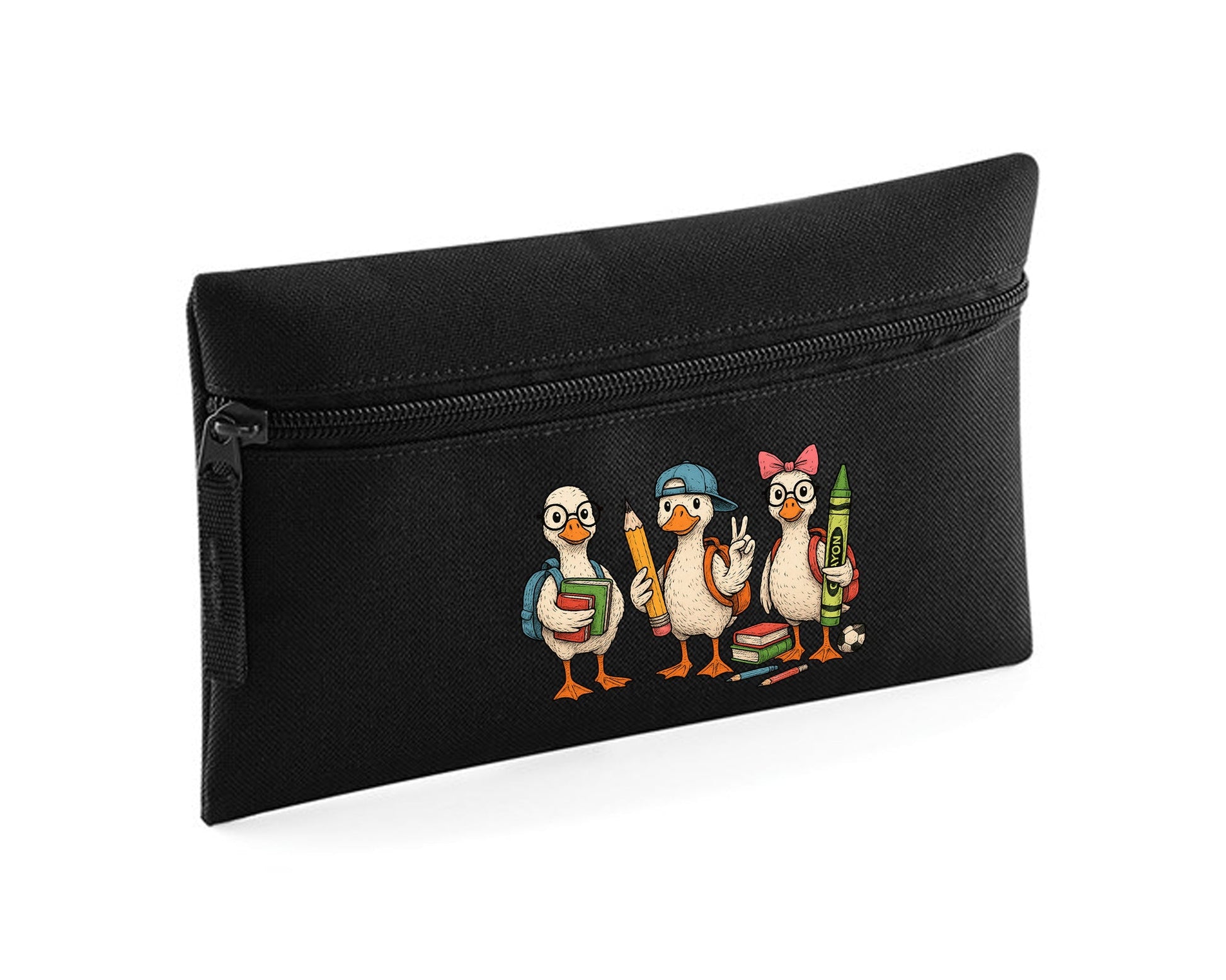 Back To School Funny 3 Ducks Pencil Case, Cute & Quirky Storage For Kids And Students, 600D Polyester School Supplies Organizer M8486