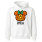 Polka dot bow pumpkin face custom name Halloween Kids Hoodie