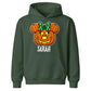 Polka dot bow pumpkin face custom name Halloween Kids Hoodie