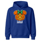 Polka dot bow pumpkin face custom name Halloween Kids Hoodie
