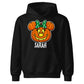 Polka dot bow pumpkin face custom name Halloween Kids Hoodie