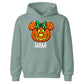 Polka dot bow pumpkin face custom name Halloween Kids Hoodie