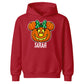 Polka dot bow pumpkin face custom name Halloween Kids Hoodie
