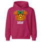 Polka dot bow pumpkin face custom name Halloween Kids Hoodie