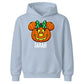 Polka dot bow pumpkin face custom name Halloween Kids Hoodie