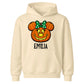 Polka dot bow pumpkin face custom name Halloween Kids Hoodie