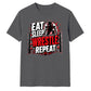 Powerful Eat Sleep Wrestle Repeat Tee Wrestling unisex t-shirt