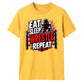 Powerful Eat Sleep Wrestle Repeat Tee Wrestling unisex t-shirt
