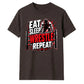 Powerful Eat Sleep Wrestle Repeat Tee Wrestling unisex t-shirt