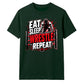 Powerful Eat Sleep Wrestle Repeat Tee Wrestling unisex t-shirt