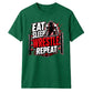 Powerful Eat Sleep Wrestle Repeat Tee Wrestling unisex t-shirt