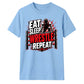 Powerful Eat Sleep Wrestle Repeat Tee Wrestling unisex t-shirt