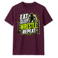 Powerful Eat Sleep Wrestle Repeat Tee Wrestling unisex t-shirt