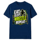 Powerful Eat Sleep Wrestle Repeat Tee Wrestling unisex t-shirt