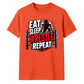 Powerful Eat Sleep Wrestle Repeat Tee Wrestling unisex t-shirt