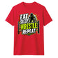 Powerful Eat Sleep Wrestle Repeat Tee Wrestling unisex t-shirt