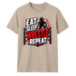 Powerful Eat Sleep Wrestle Repeat Tee Wrestling unisex t-shirt