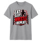 Powerful Eat Sleep Wrestle Repeat Tee Wrestling unisex t-shirt