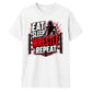 Powerful Eat Sleep Wrestle Repeat Tee Wrestling unisex t-shirt