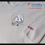 Personalised Portrait Photo Dad Hoodie, Embroidered Sketch from Picture Hooded Sweater, Album Cover Custom Sketch Jumper, Father's Day Gifts
